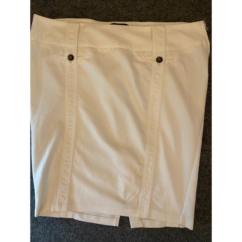 Torrid Skirt Womens 18 White Cotton‎ Midi Pencil Stretch Career Office Workwear